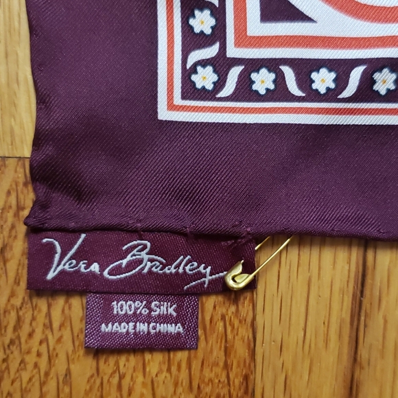 Vera Bradley Silk Scarf "Medallion" EUC - Picture 3 of 6